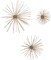 Metal Starburst Home Wall Decor 3D Long Spike Wall Sculpture, Set of 3 Wall Art 6", 9", 12"W, Gold